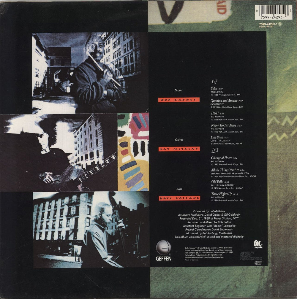 Pat Metheny Question And Answer German vinyl LP album (LP record) 075992429313