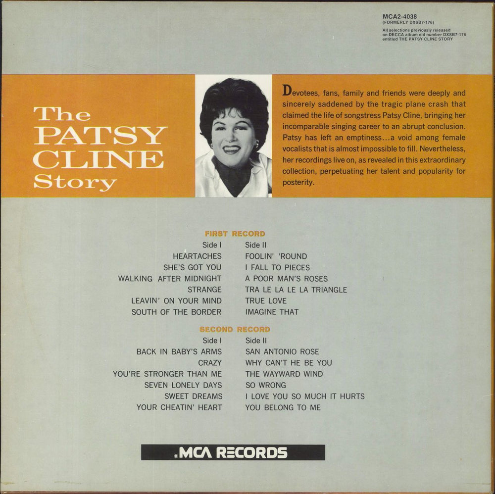 Patsy Cline The Patsy Cline Story US 2-LP vinyl record set (Double LP Album)