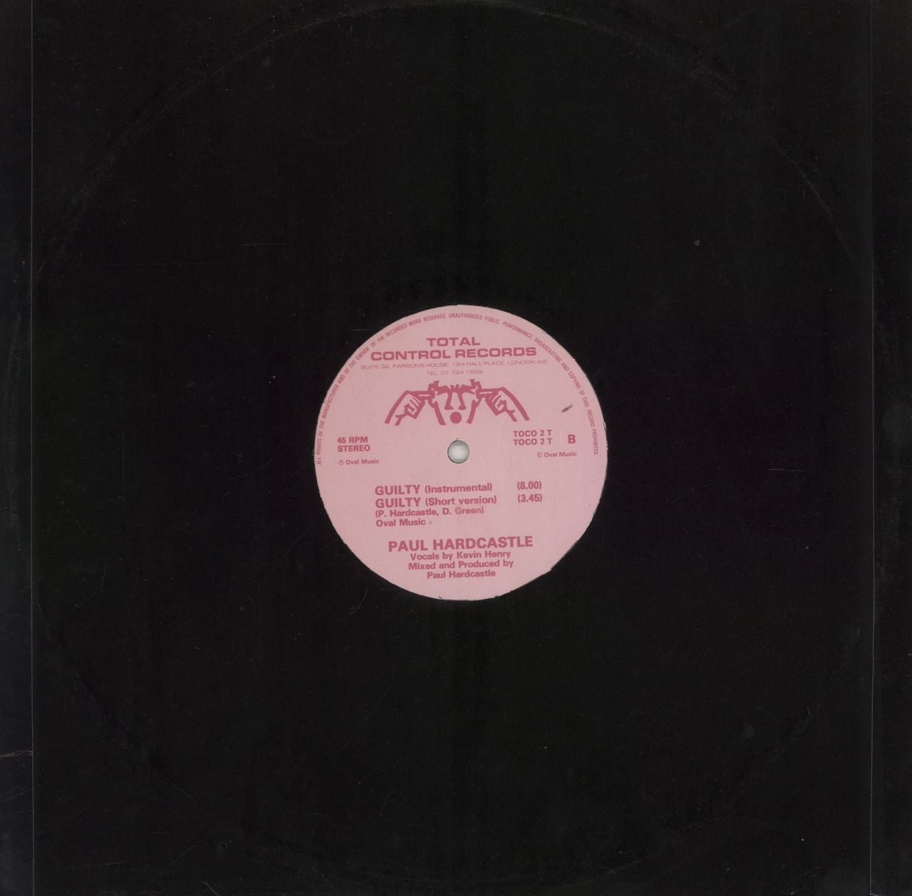 Paul Hardcastle Guilty UK 12" vinyl single (12 inch record / Maxi-single)