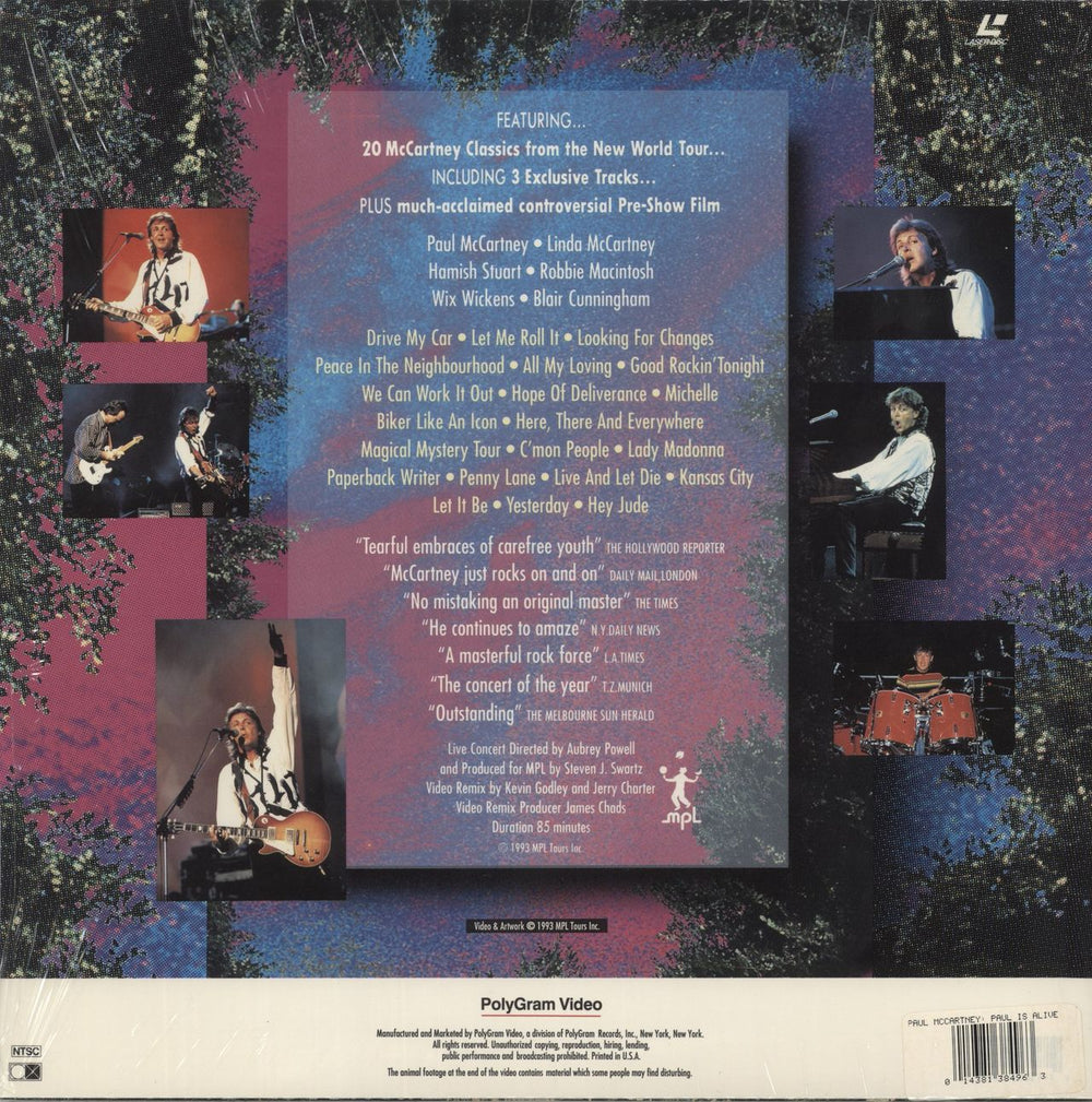 Paul McCartney and Wings Paul Is Live - Shrink US laserdisc / lazerdisc 014381384963