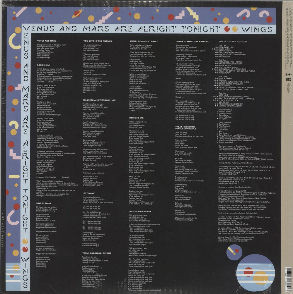 Paul McCartney and Wings Venus And Mars - 180grm - Sealed UK 2-LP vinyl record set (Double LP Album) 888072356535
