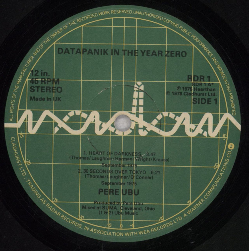 Pere Ubu Datapanik In The Year Zero - Stickered UK 12" vinyl single (12 inch record / Maxi-single) UBU12DA846965