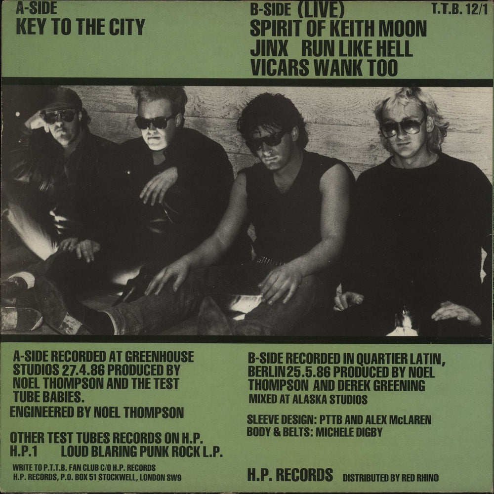 Peter & The Test Tube Babies Key To The City UK 12" vinyl single (12 inch record / Maxi-single)
