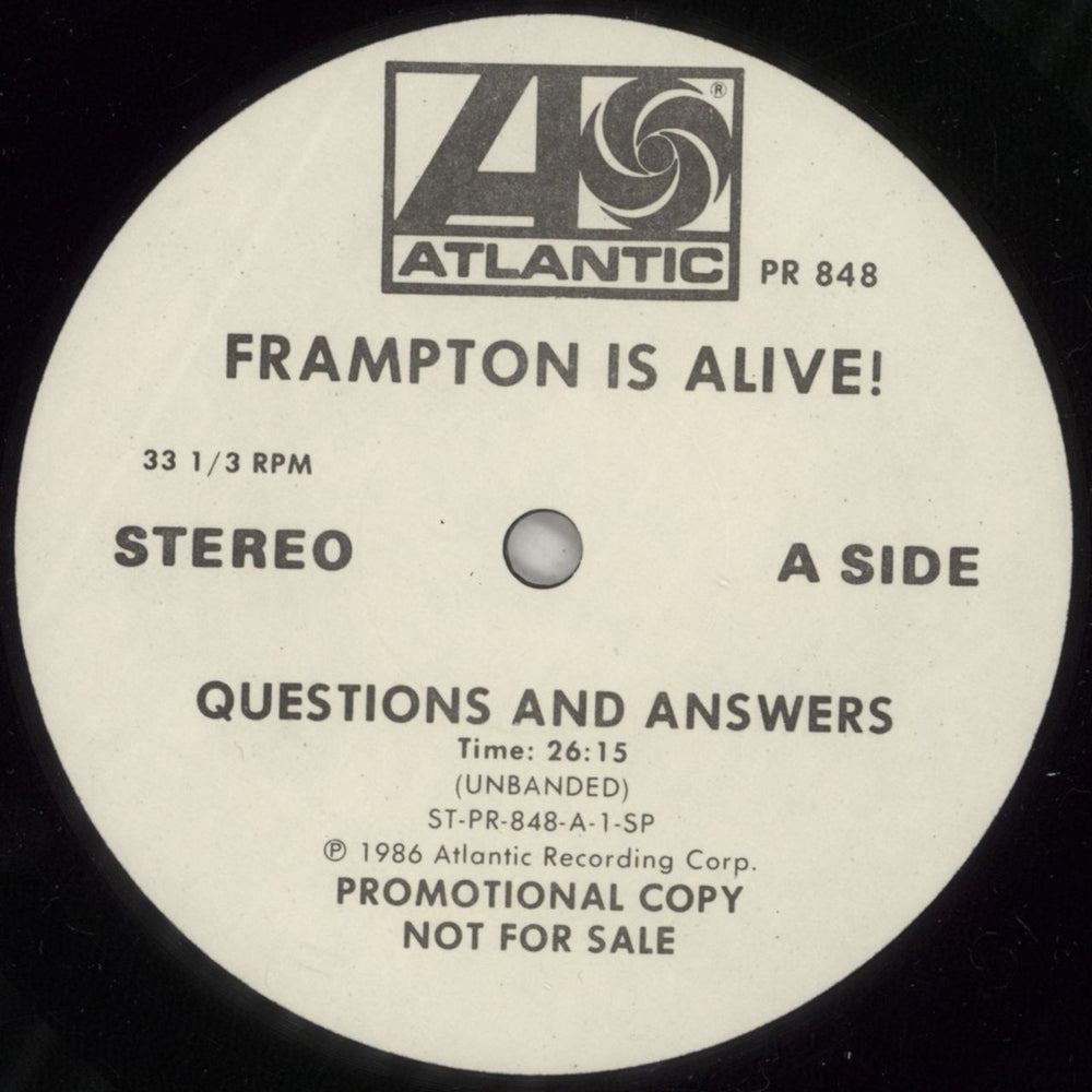 Peter Frampton Frampton Is Alive! + Press Release US Promo vinyl LP album (LP record) PFRLPFR874062