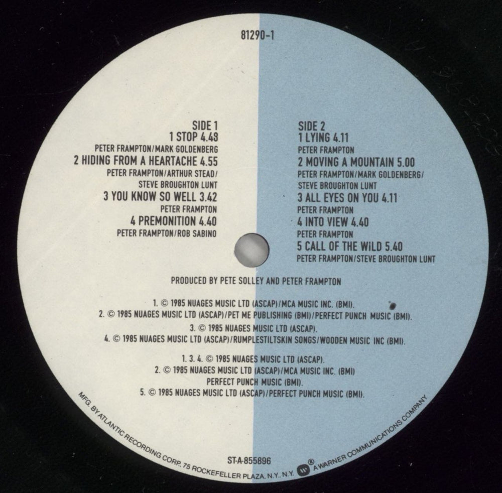 Peter Frampton Premonition - Promo Stamped Sleeve US Promo vinyl LP album (LP record) PFRLPPR874528