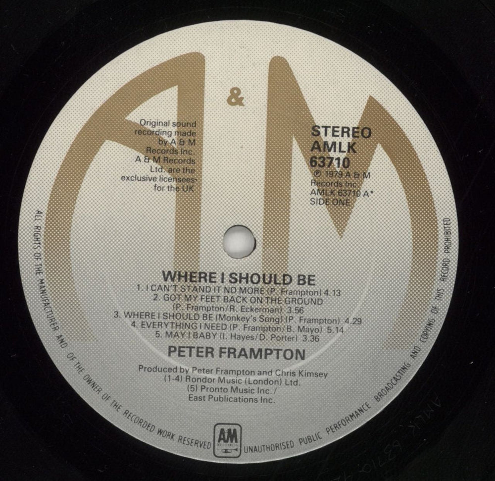 Peter Frampton Where Should I Be UK vinyl LP album (LP record) PFRLPWH453913