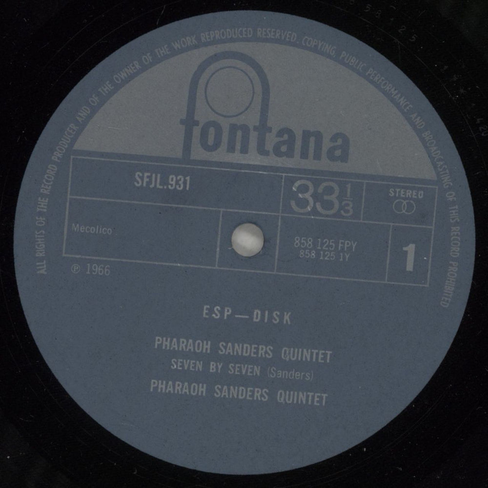 Pharoah Sanders Pharaoh Sanders Quintet UK vinyl LP album (LP record) PS4LPPH705006