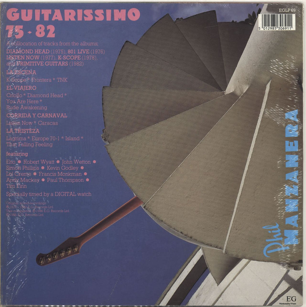 Phil Manzanera Guitarissimo UK vinyl LP album (LP record) 5012985306911