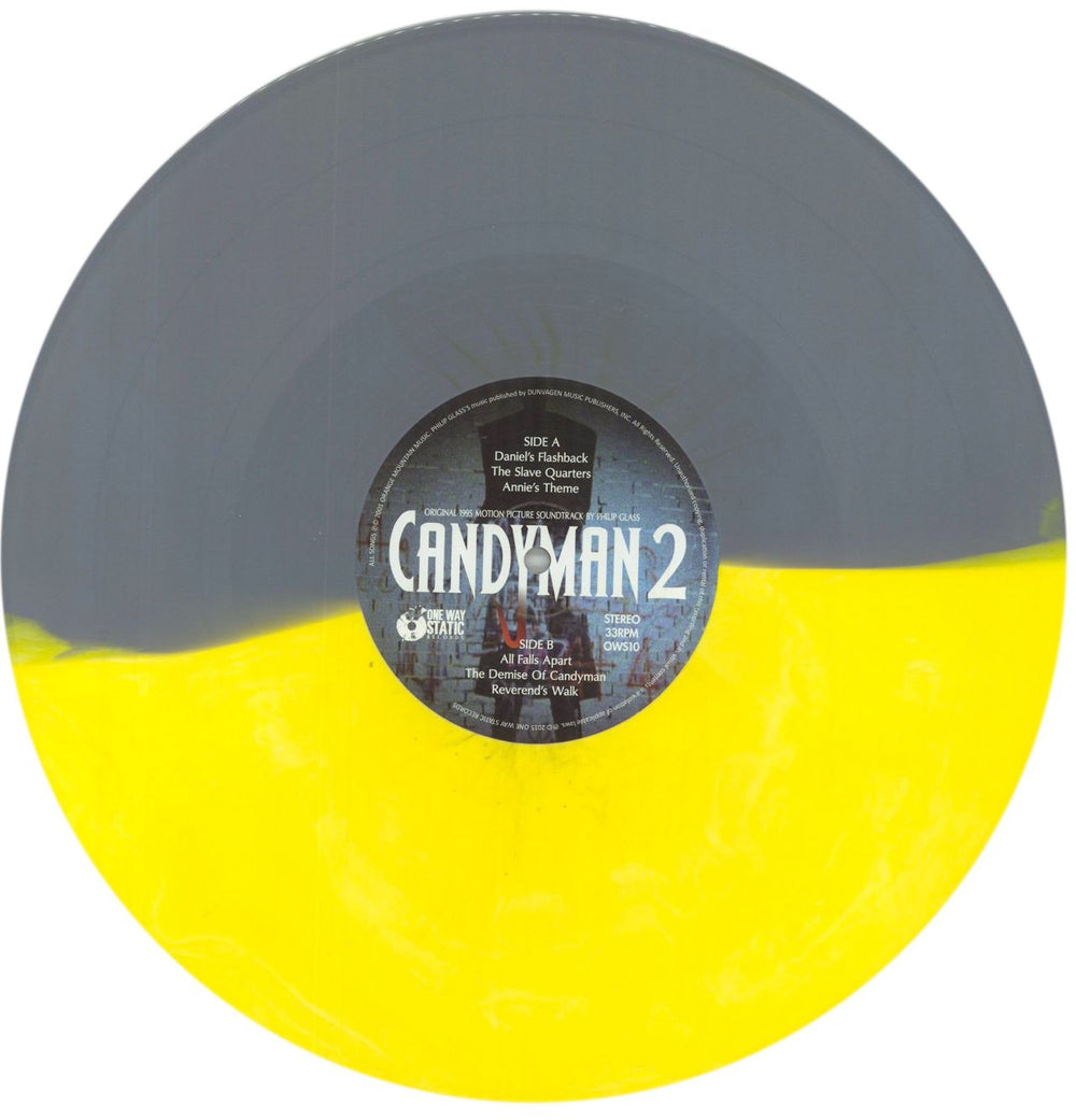 Philip Glass Candyman 2: Farewell To The Flesh - Silver and Yellow Split Vinyl US vinyl LP album (LP record) PLGLPCA858030