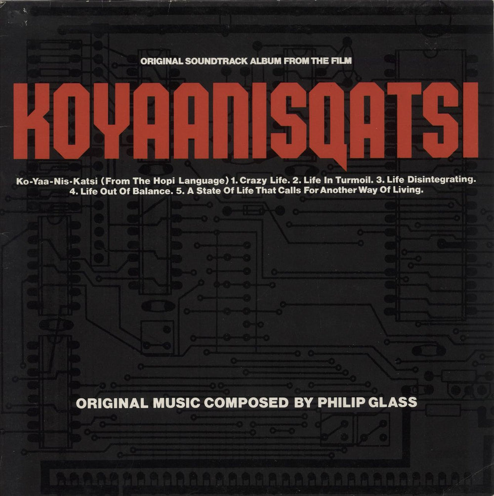Philip Glass Koyaanisqatsi - EX UK vinyl LP album (LP record) ISTA4
