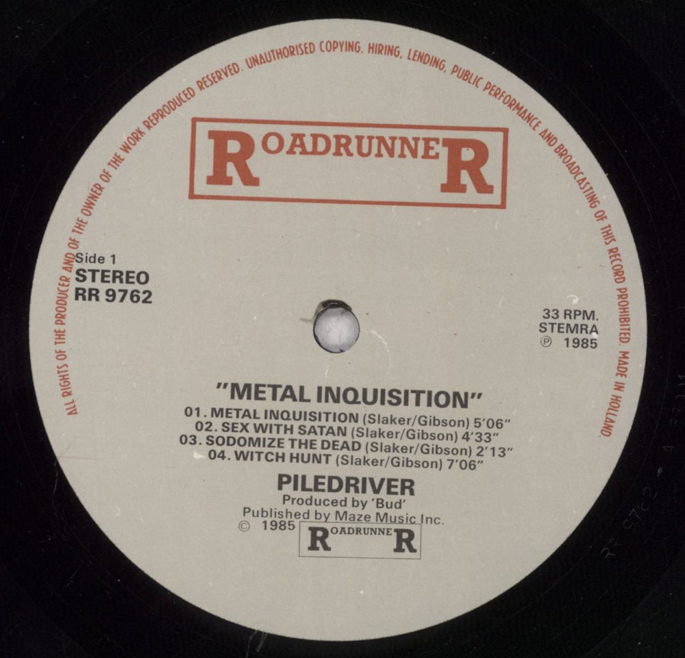 Piledriver Metal Inquisition Dutch vinyl LP album (LP record) 7OVLPME840027