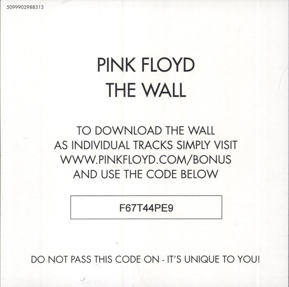 Pink Floyd The Wall - 180 Gram UK 2-LP vinyl record set (Double LP Album) 5099902988313