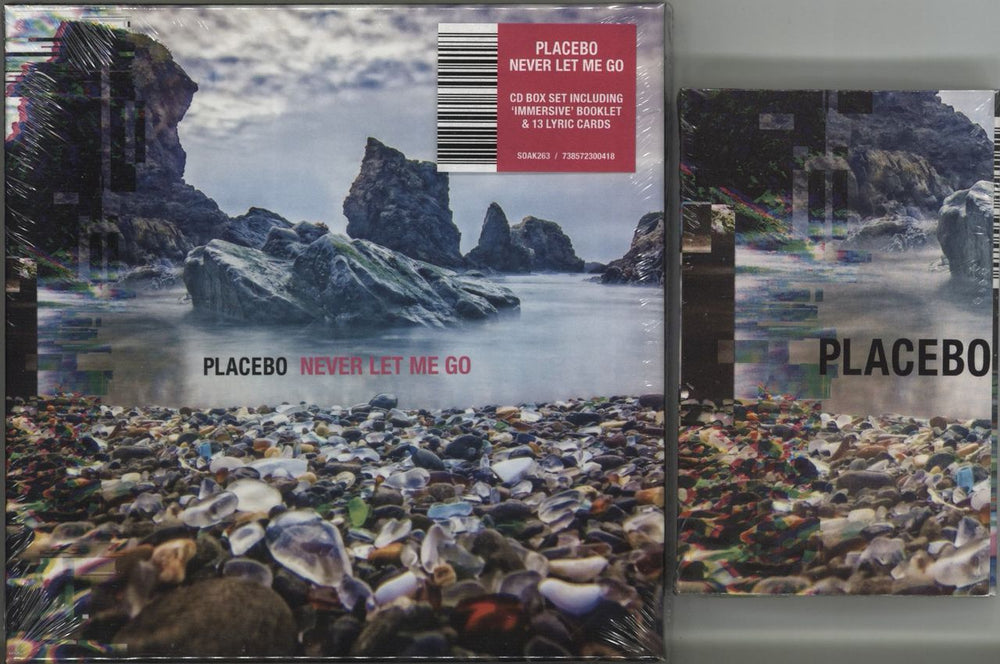 Placebo Never Let Me Go - Transparent Pink Vinyl + Cassess, CD & Signed Print UK 2-LP vinyl record set (Double LP Album)