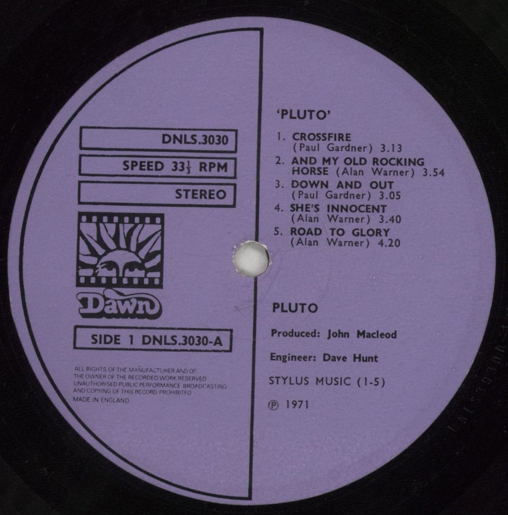 Pluto (70s) Pluto UK vinyl LP album (LP record) PTLLPPL710566