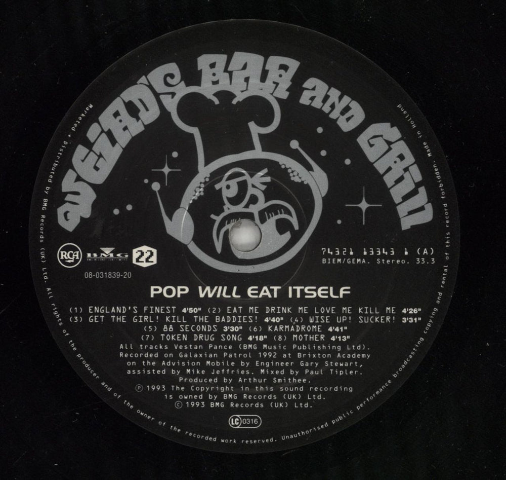 Pop Will Eat Itself At Weirds Bar And Grill UK vinyl LP album (LP record) PWELPAT199640