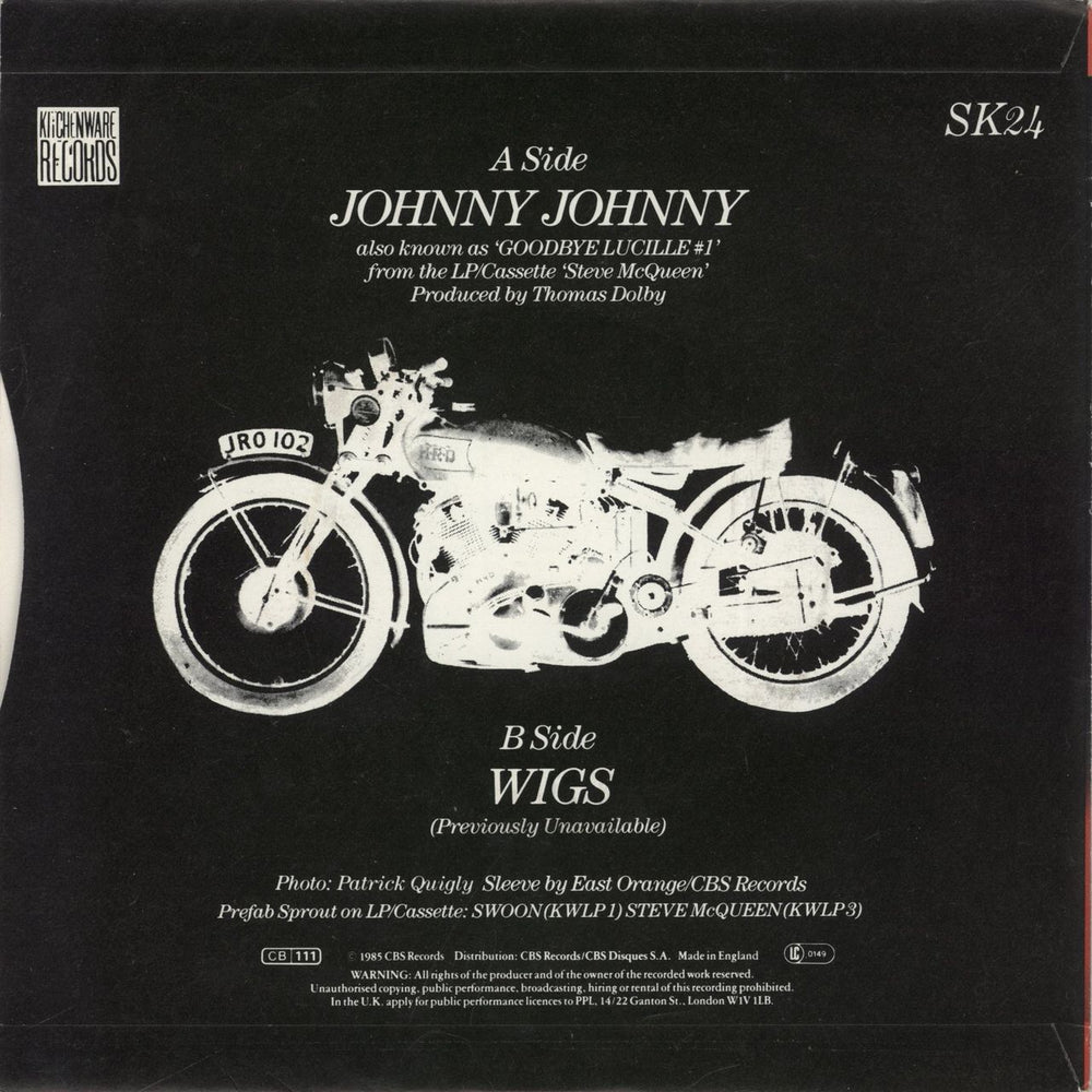 Prefab Sprout Johnny Johnny UK 7" vinyl single (7 inch record / 45)