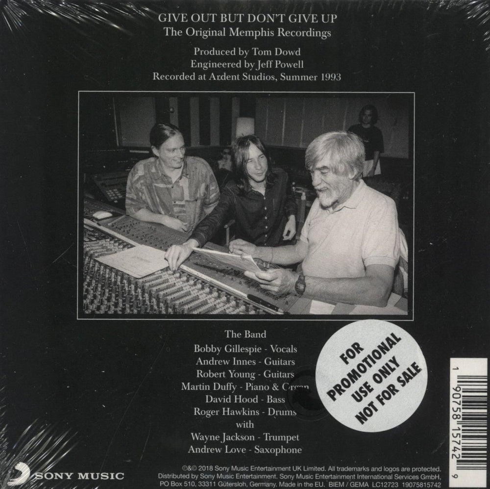 Primal Scream Give Out But Don't Give Up: The Original Memphis Recordings - Sealed + Promo Stickered UK 2 CD album set (Double CD) 190758157429