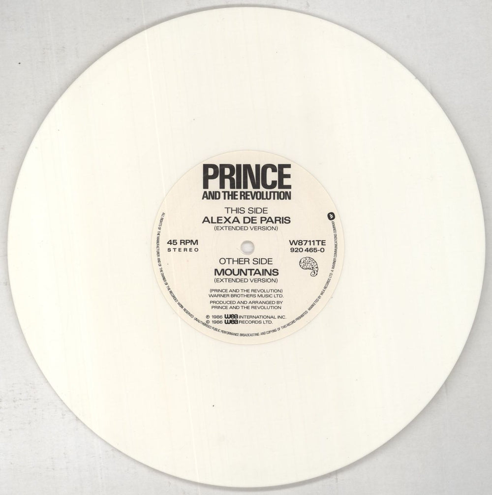 Prince Mountains - White Vinyl + printed pvc UK 10" vinyl single (10 inch record) PRI10MO850342
