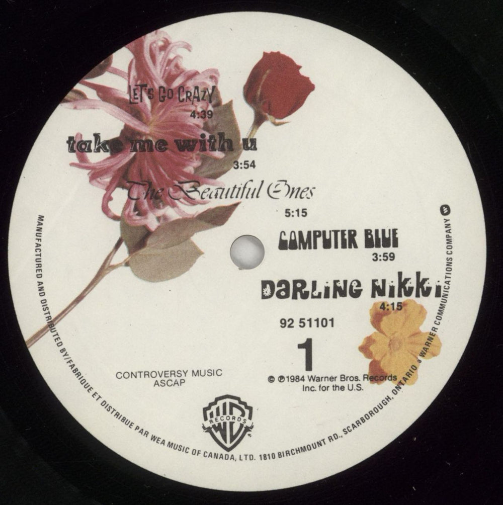 Prince Purple Rain Canadian vinyl LP album (LP record) PRILPPU879930