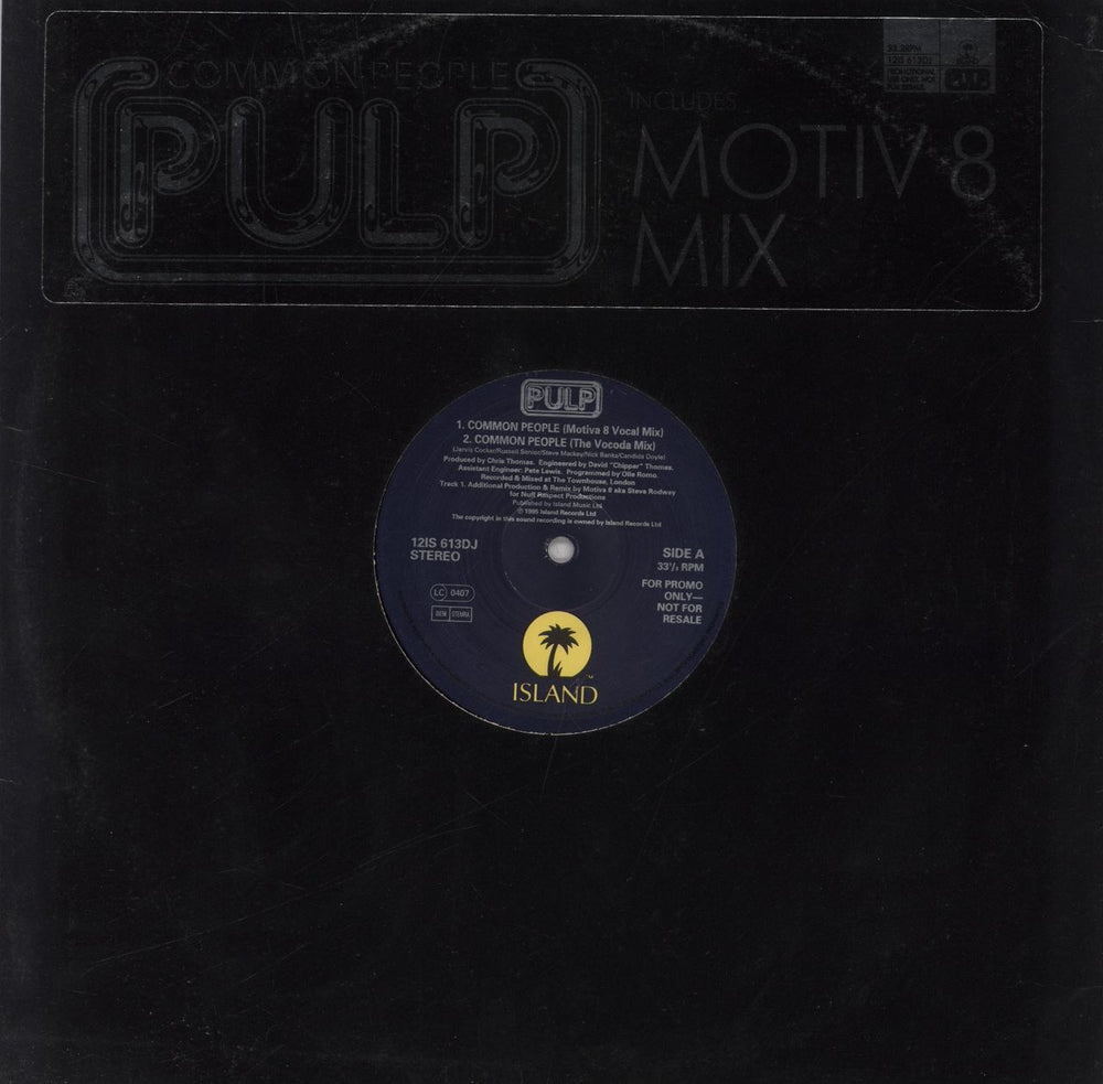 Pulp Common People - VG UK Promo 12" vinyl single (12 inch record / Maxi-single) 12IS613DJ