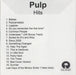 Pulp Hits [UK Version] - CD-R UK Promo CD-R acetate