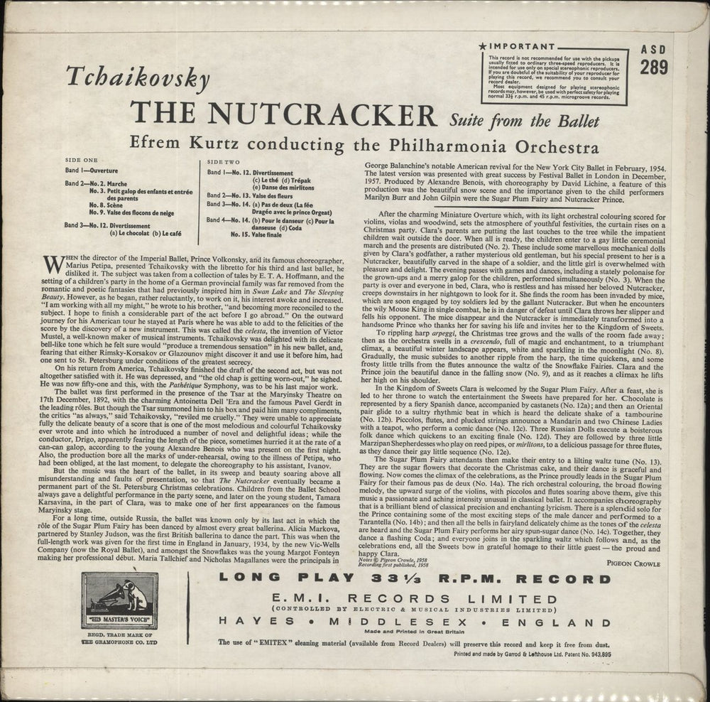 Pyotr Ilyich Tchaikovsky The Nutcracker - 1st - EX UK vinyl LP album (LP record)