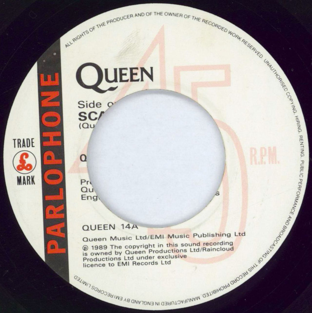 Queen Scandal - Wide + P/S UK 7" vinyl single (7 inch record / 45) QUE07SC767871