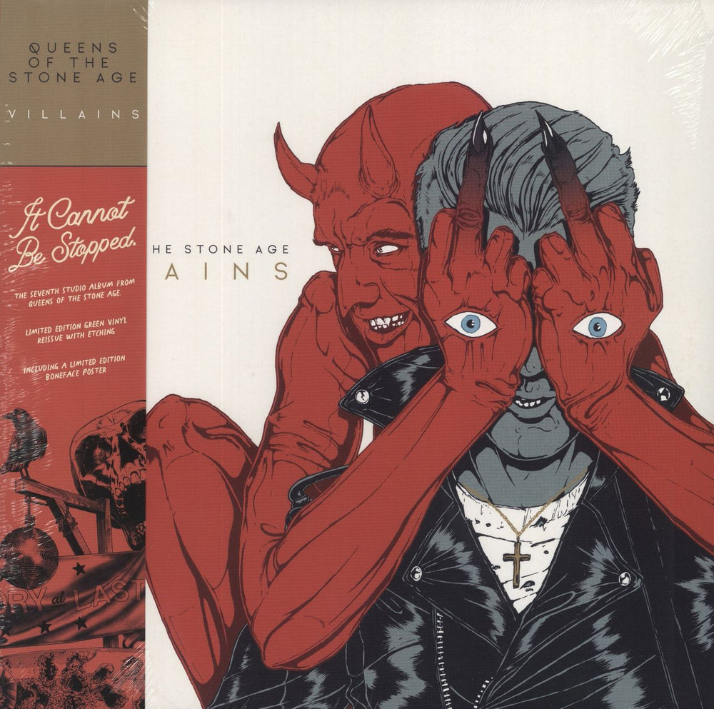 Queens Of The Stone Age Villains - Clear Leaf Green - Sealed US 2-LP vinyl record set (Double LP Album) OLE1125LPE2