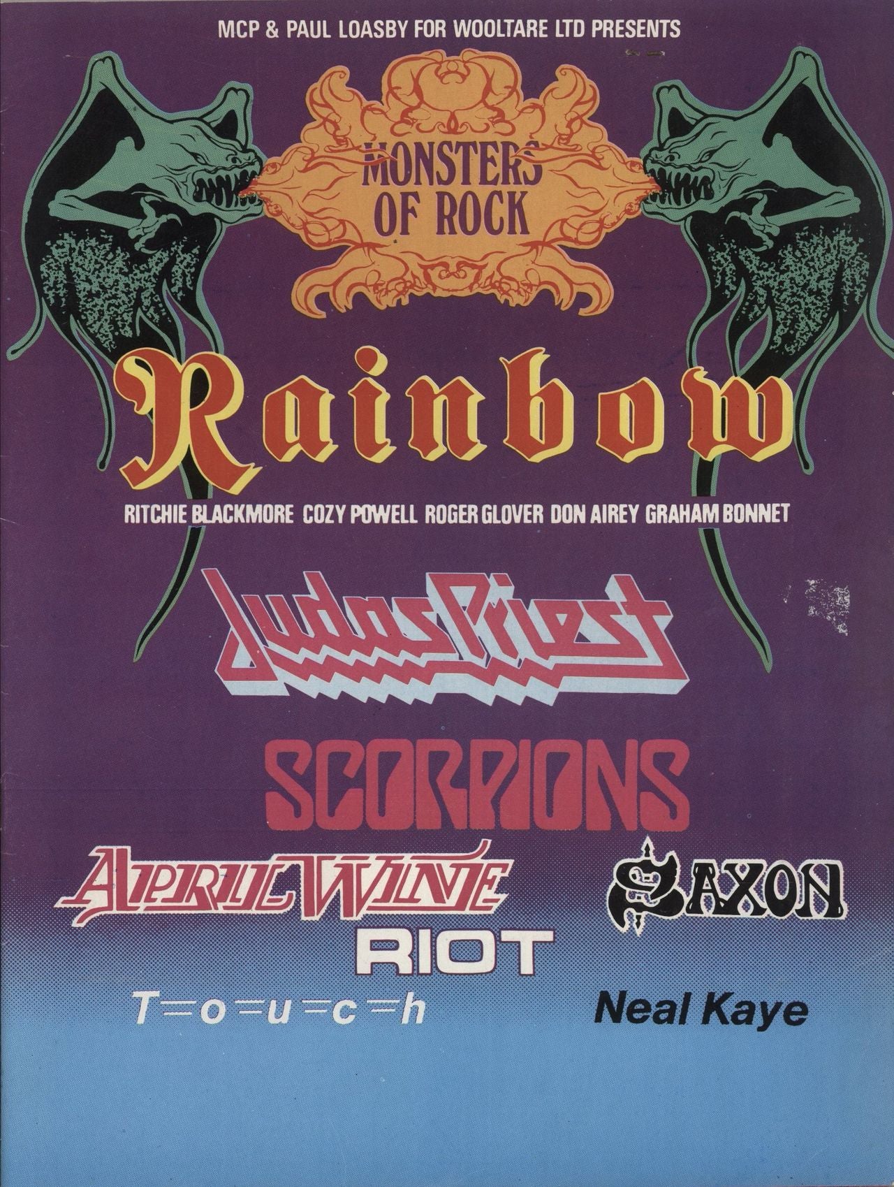 Rainbow Monsters Of Rock + Ticket Stub UK tour programme PROGRAMME