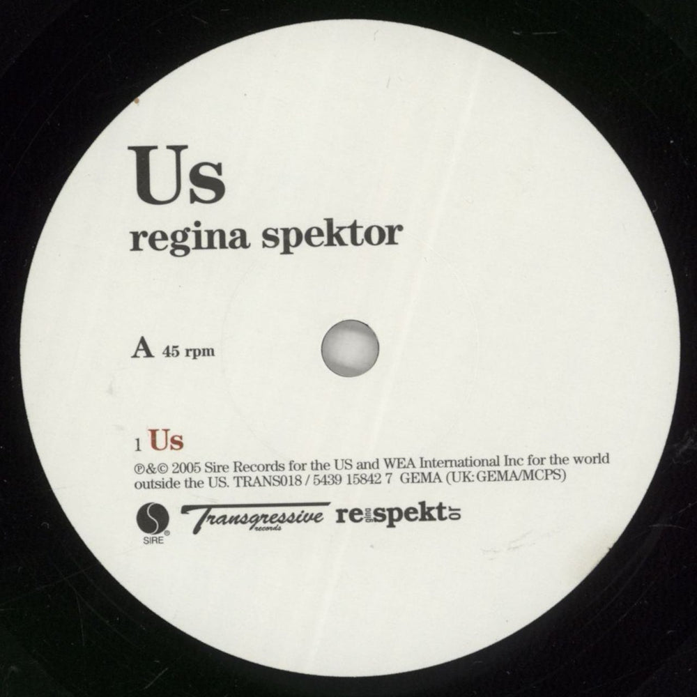 Regina Spektor Us UK 7" vinyl single (7 inch record / 45) RGK07US349577