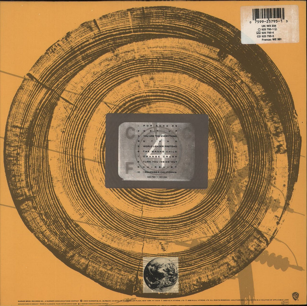 REM Green - Hit List Price Sticker UK vinyl LP album (LP record) 075992579513