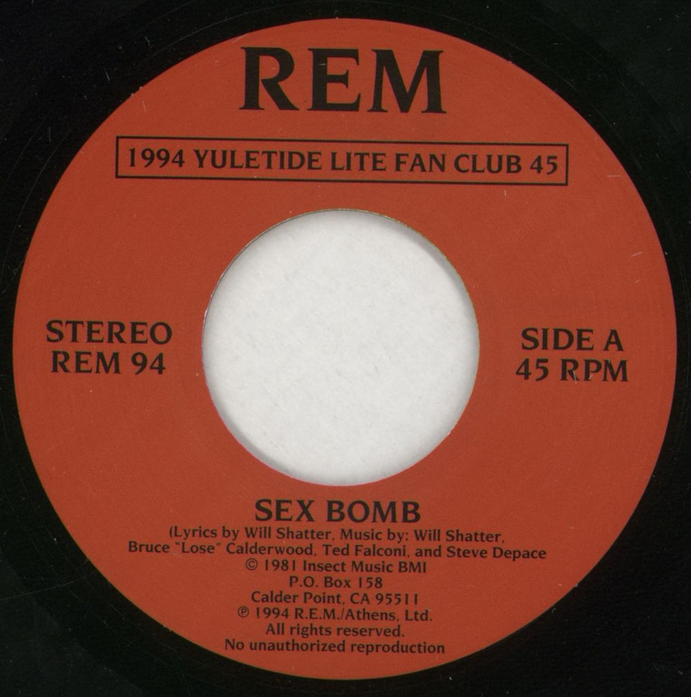 REM Sex Bomb - Complete + Mailer US 7" vinyl single (7 inch record / 45) REM07SE865129