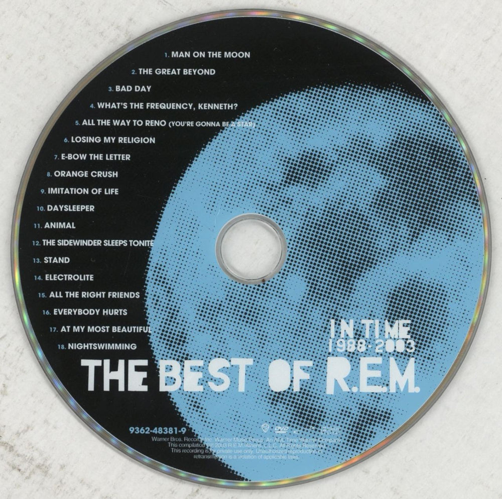 REM The Best Of R.E.M. In Time 1988 - 2003 US DVD-Audio disc REMADTH275182