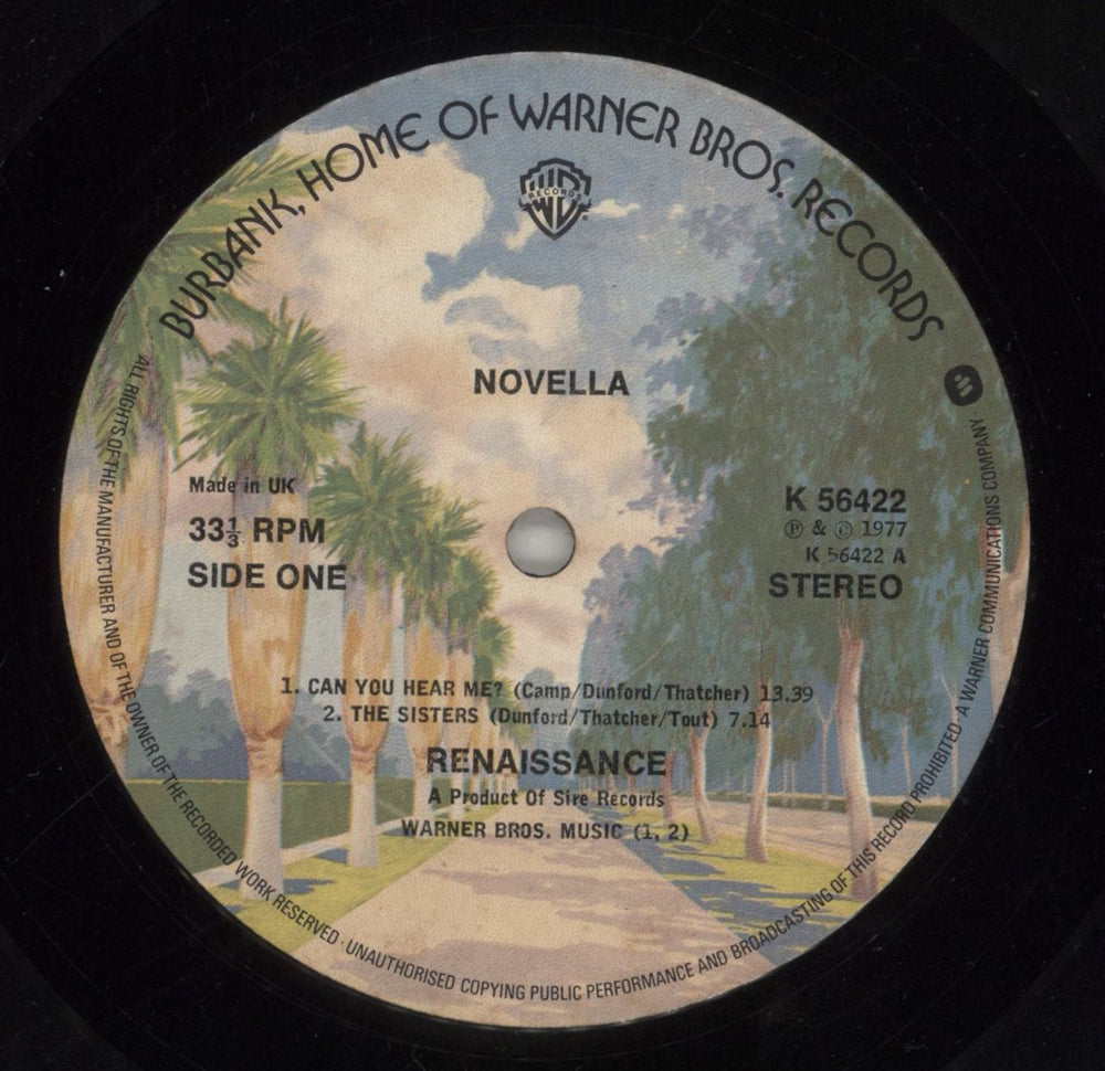 Renaissance Novella - 1st UK vinyl LP album (LP record) RENLPNO388162