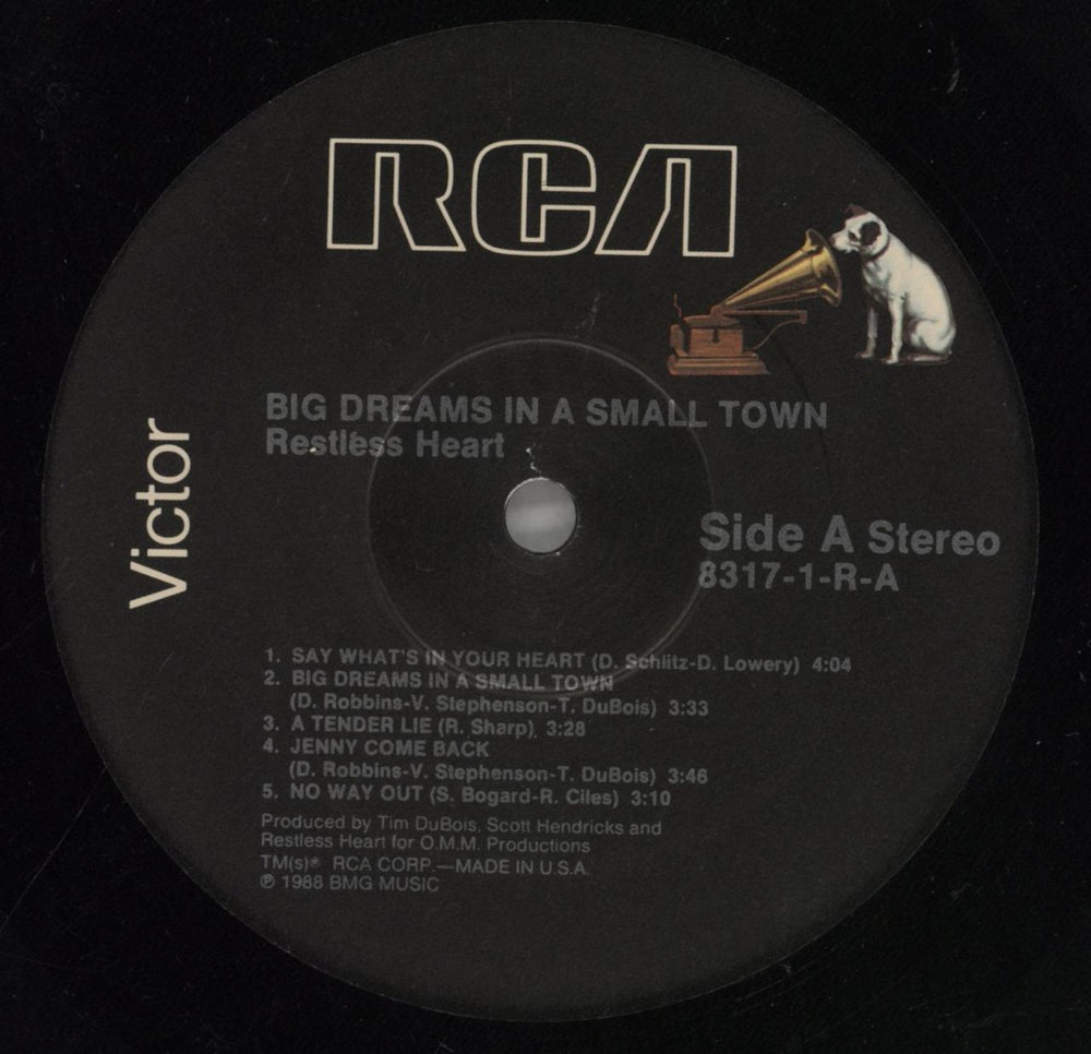 Restless Heart Big Dreams In A Small Town US vinyl LP album (LP record) R0XLPBI612397