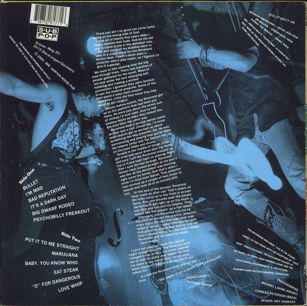 Reverend Horton Heat Smoke 'Em If You Got 'Em German vinyl LP album (LP record) 718750817716