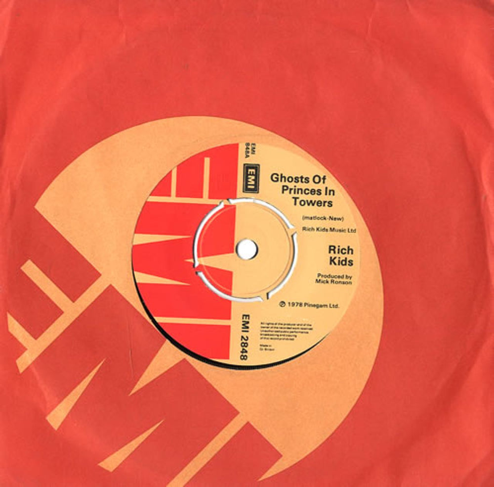 Rich Kids Ghosts Of Princes In Towers UK 7" vinyl single (7 inch record / 45) EMI2848