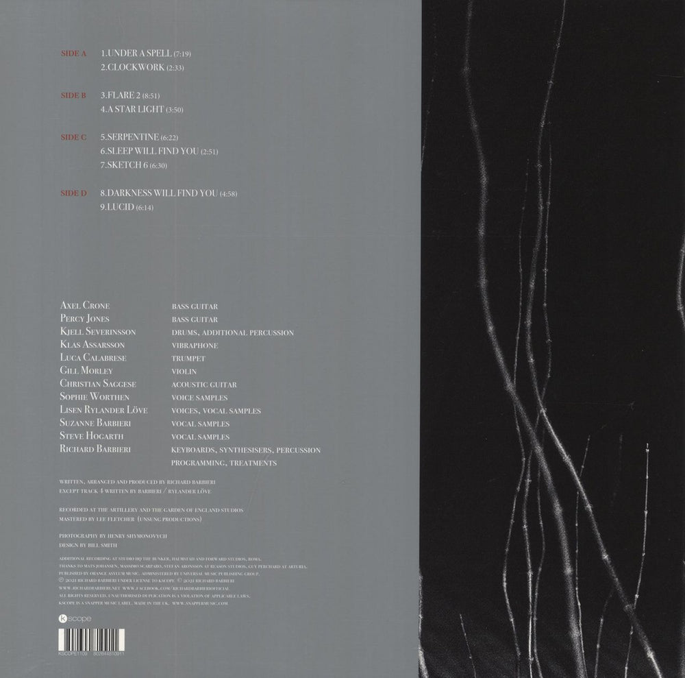 Richard Barbieri Under A Spell - Black Vinyl UK 2-LP vinyl record set (Double LP Album) 802644810911