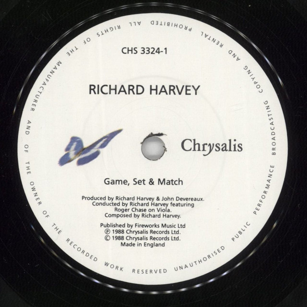 Richard Harvey Game, Set & Match UK 7" vinyl single (7 inch record / 45) RI-07GA865193