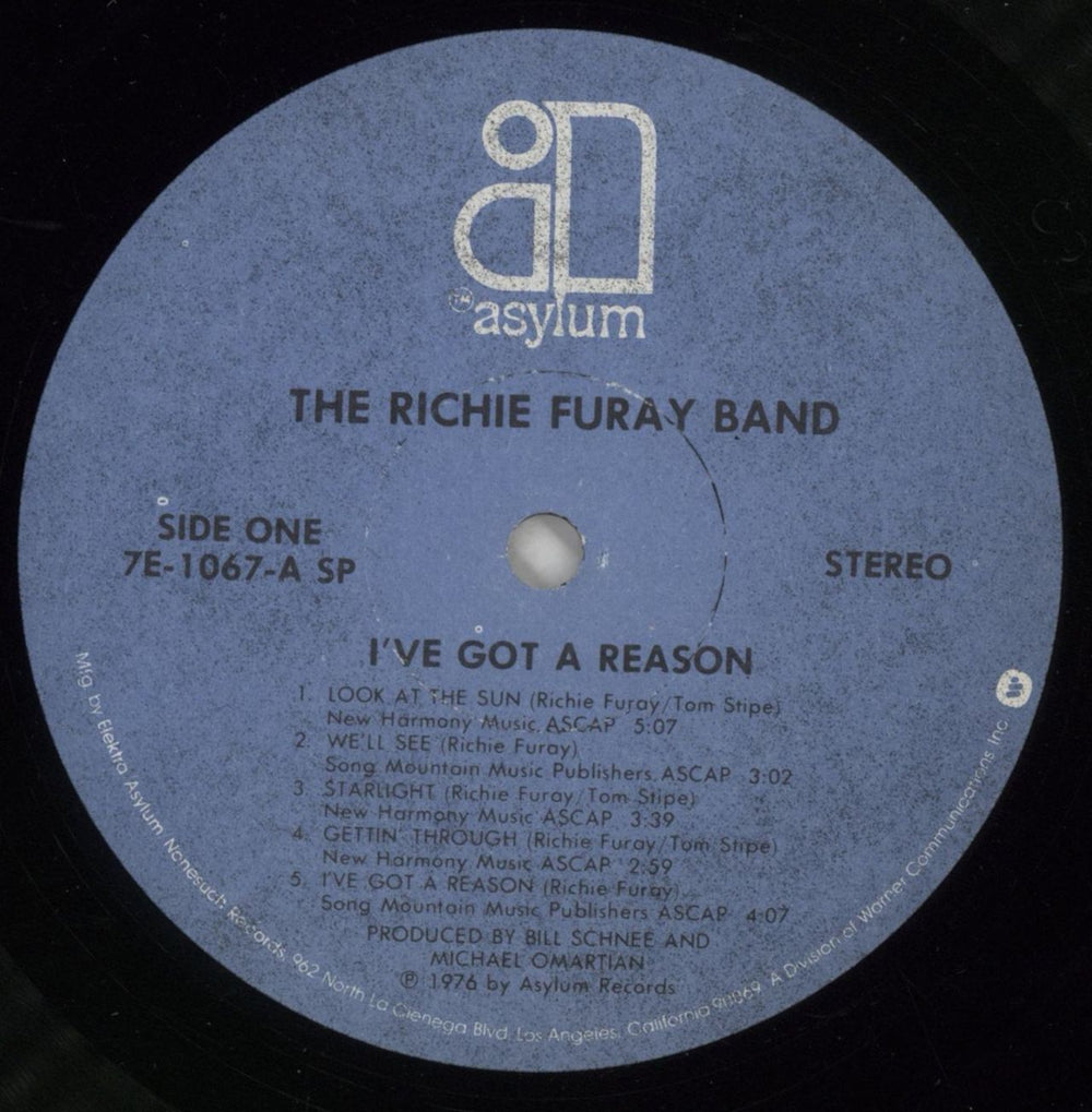 Richie Furay I've Got A Reason US vinyl LP album (LP record) YRFLPIV284618