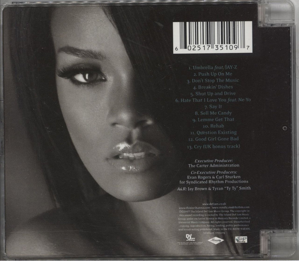 Rihanna Good Girl Gone Bad UK CD album (CDLP) 602517351097
