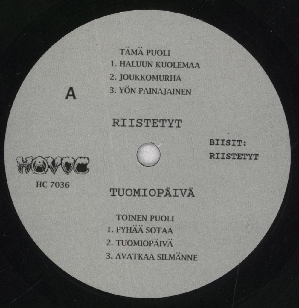 Riistetyt Tuomiopäivä US 7" vinyl single (7 inch record / 45) 67O07TU837242