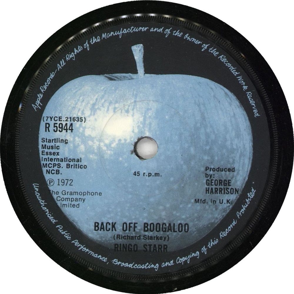Ringo Starr Back Off Boogaloo - P/S - EX UK 7" vinyl single (7 inch record / 45)