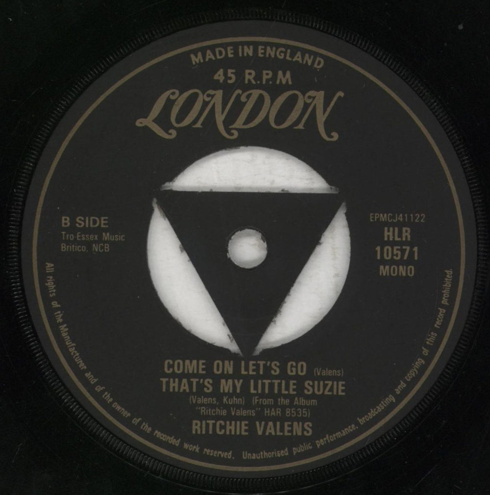 Ritchie Valens La Bamba UK 7" vinyl single (7 inch record / 45)