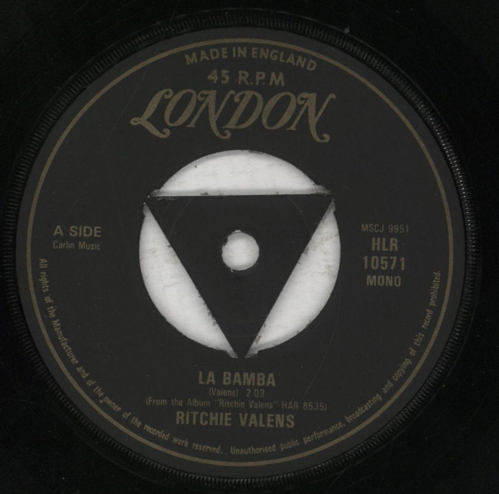 Ritchie Valens La Bamba UK 7" vinyl single (7 inch record / 45) HLR10571