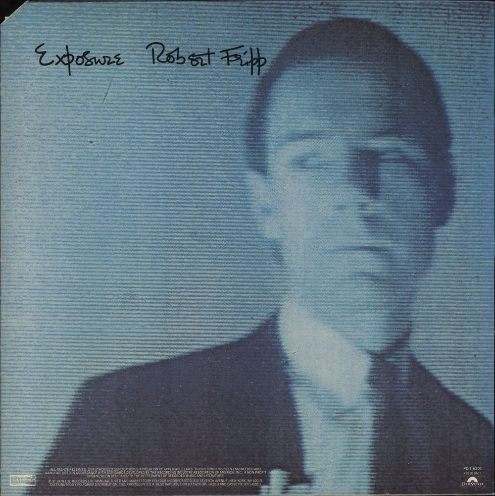 Robert Fripp Exposure  - Deletion Cut UK vinyl LP album (LP record)