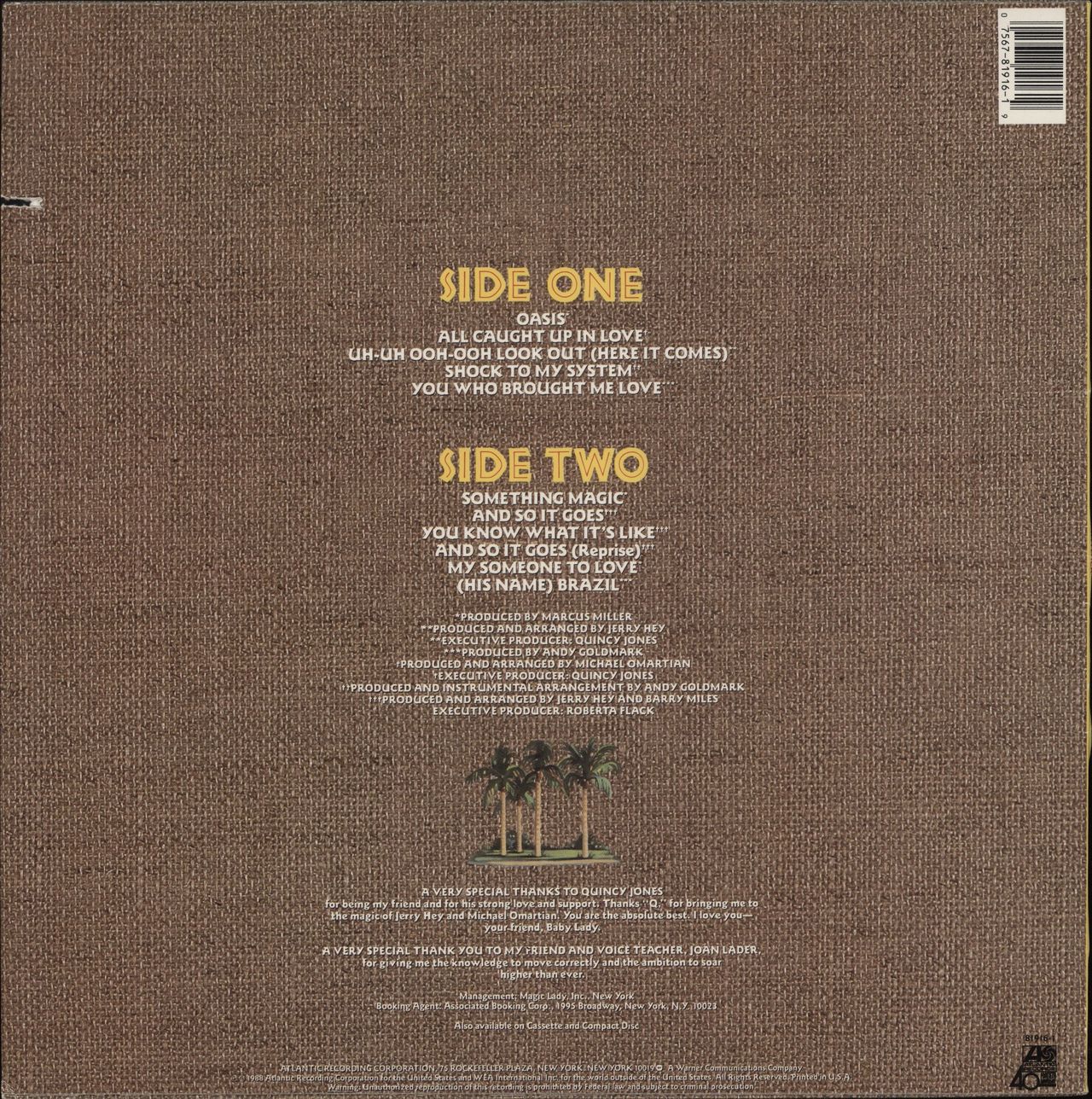 Roberta Flack Oasis US vinyl LP album (LP record)