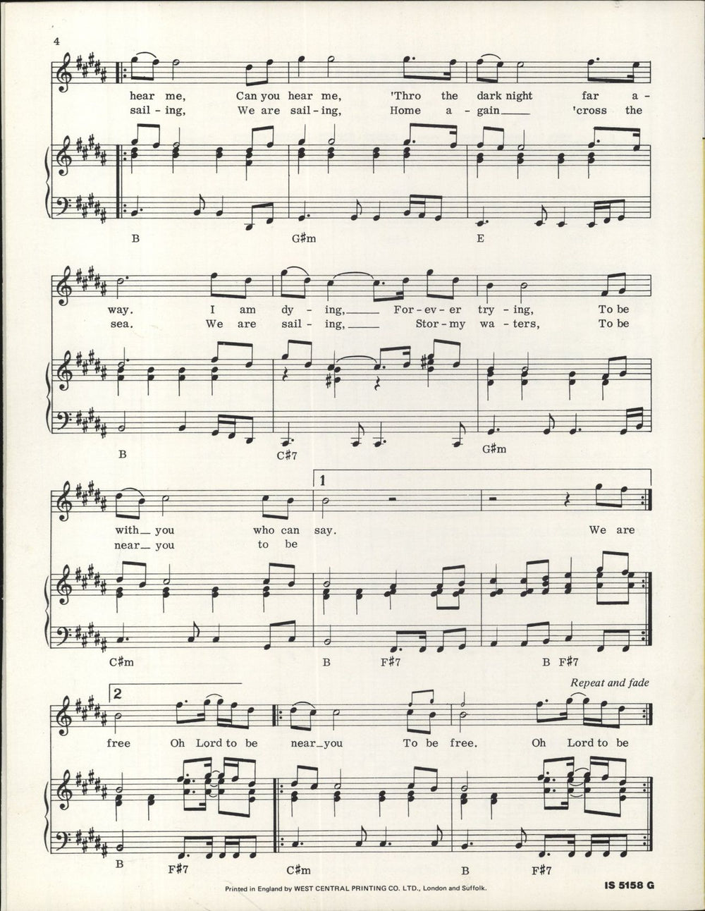 Rod Stewart Sailing UK sheet music