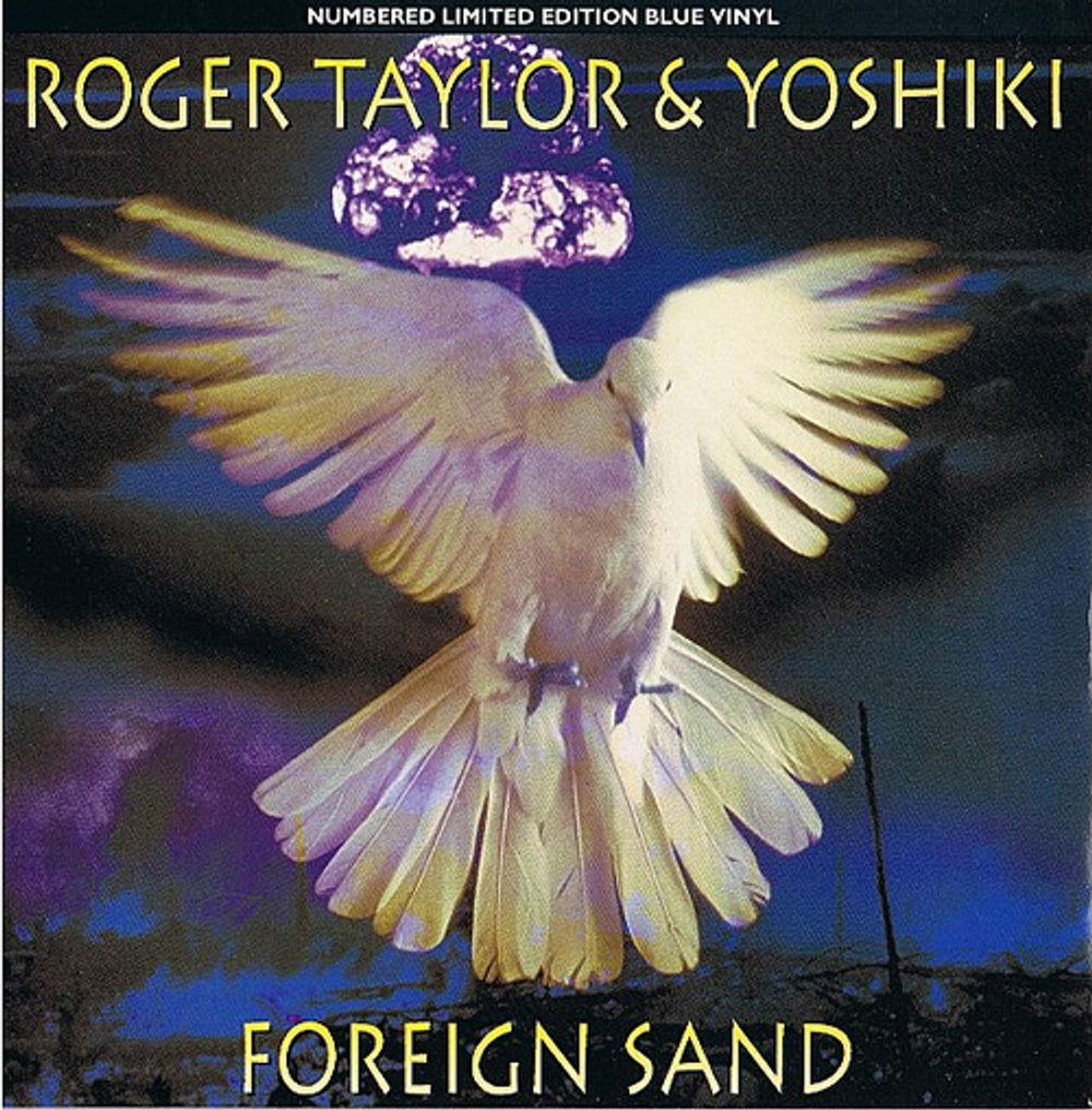 Roger Taylor Foreign Sand - Blue Vinyl UK 7" vinyl single (7 inch record / 45) R6389