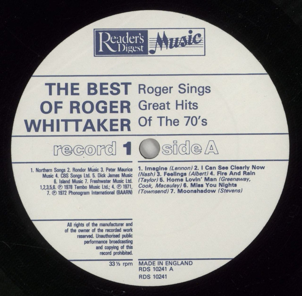 Roger Whittaker The Best Of Roger Whittaker UK 4-LP vinyl album record set RWH4LTH501553